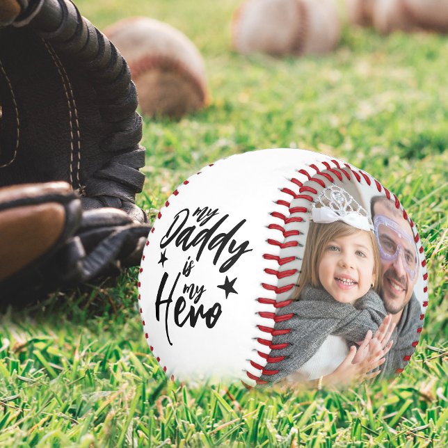 My Dad Is My Hero | 2 Photo Collage Fathers Day Baseball (Creator Uploaded)