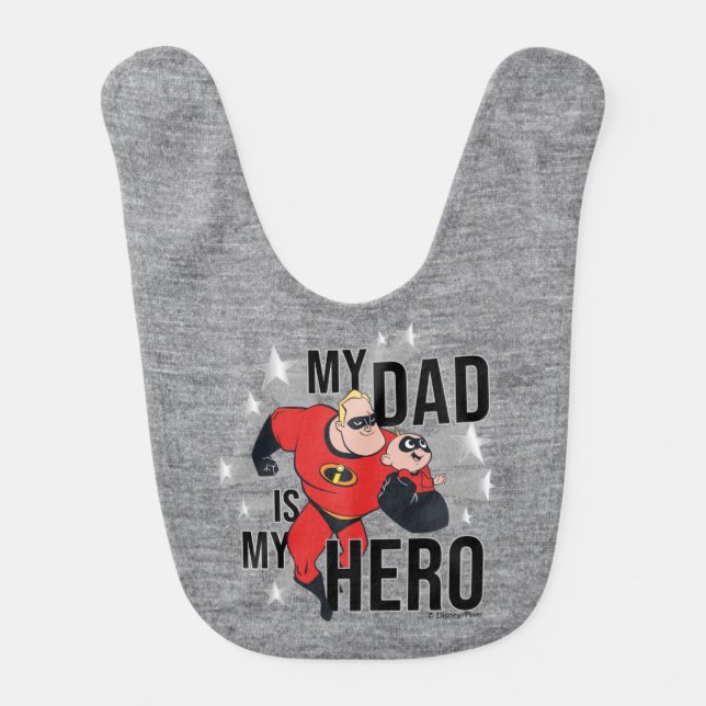 My Dad Is My Hero Baby Bib (Front)