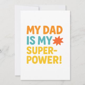My Dad Is My Superpower – Bold Neon Typography Des Holiday Card