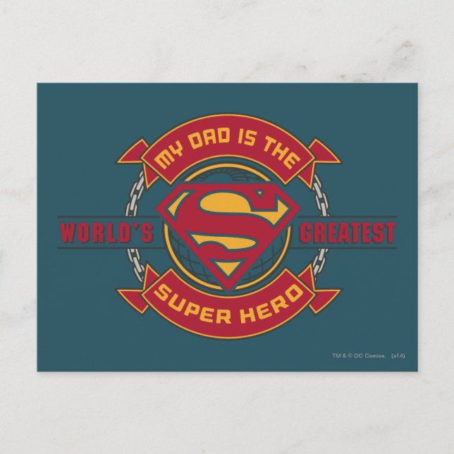 My Dad is the World's Greatest Super Hero Postcard (Front)
