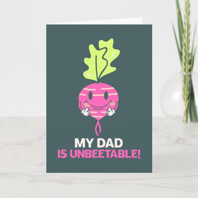 My dad is unbeetable Father's day dad joke pun  Card (Front)