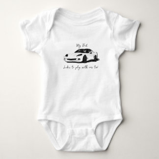 My Dad likes to play with Corvettes C6 White Baby Bodysuit