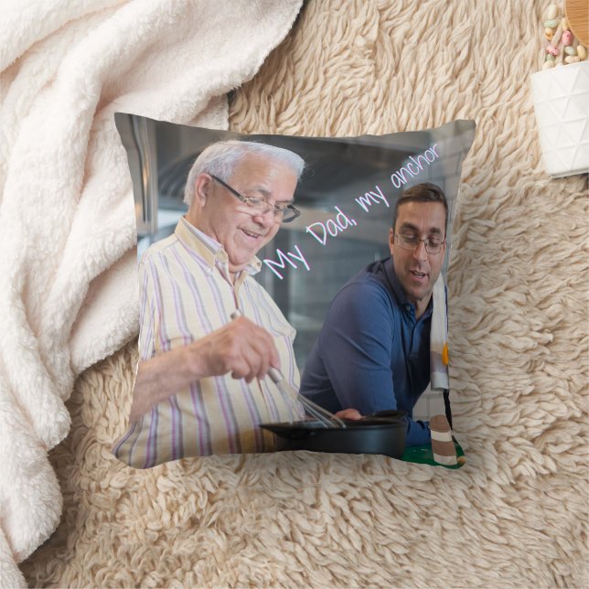 My Dad, My Anchor Throw Pillow (Blanket)