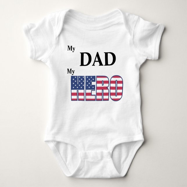 My DAD My Hero - Customizable Baby Bodysuit (Front)
