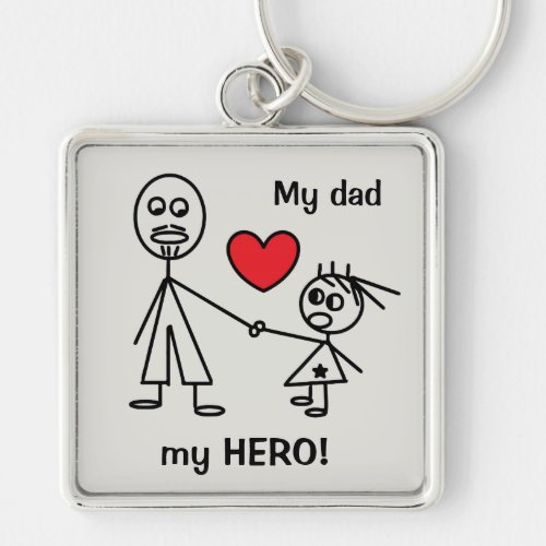 My dad my HERO Cute Keychain for Dads