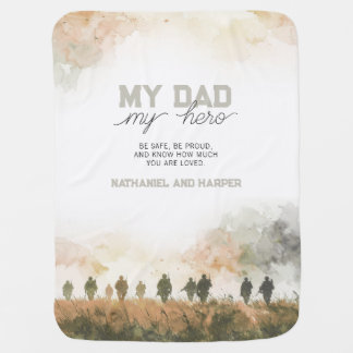 My Dad My Hero Deployment Gift for Dad from Kids Baby Blanket