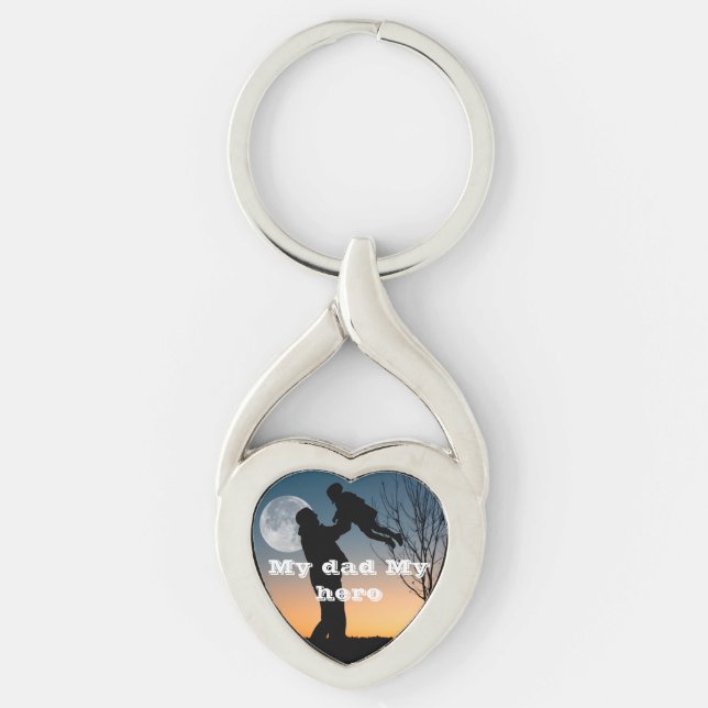 My dad My hero l Modern design Happy father's day  Keychain (Front)