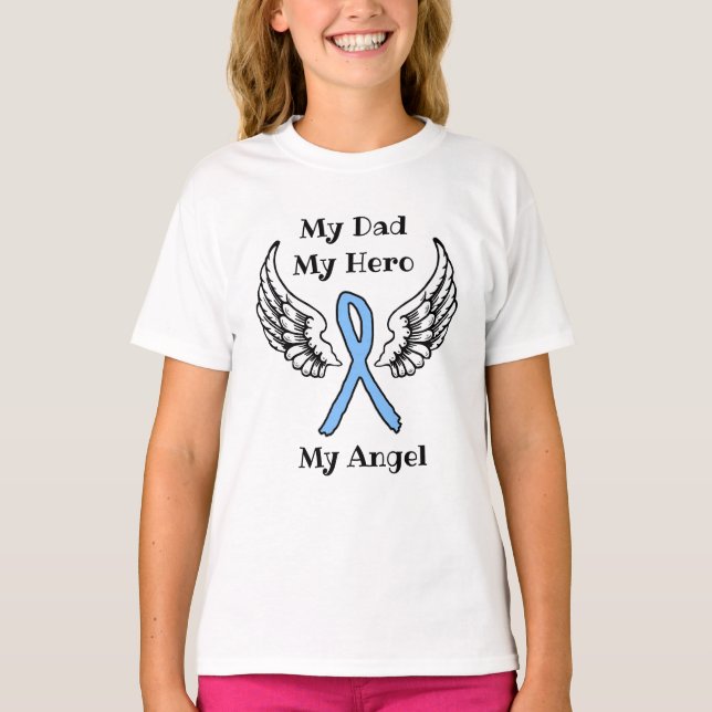 My Dad My Hero Prostate Cancer Awareness Ribbon T-Shirt (Front)