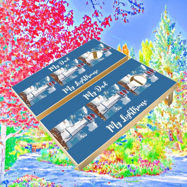 My Dad My Lighthouse Best Dad Ever Father's Day Cornhole Set (Creator Uploaded)