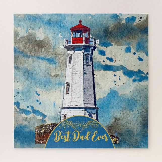 My Dad My Lighthouse Best Dad Ever Father's Day Jigsaw Puzzle (Vertical)