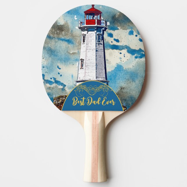 My Dad My Lighthouse Best Dad Ever Father's Day Ping Pong Paddle (Front)