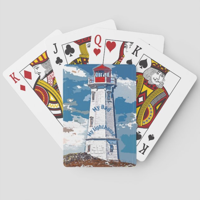 My Dad My Lighthouse Father's Day Inspiring Poker Cards (Back)