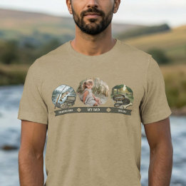 My Dad Photo Fishing Dad and Dog Dad Tri-Blend Shirt