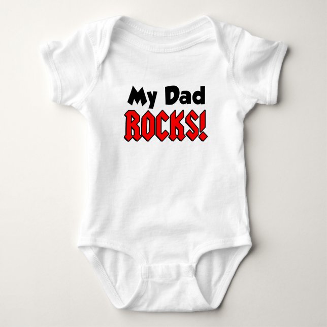 My Dad Rocks Baby Bodysuit (Front)