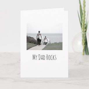 My Dad Rocks Modern Photo Card Message Fathers Day