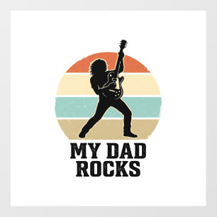 My Dad Rocks Vintage Guitar Sunset Shirt Design_1 Floor Decals