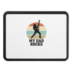 My Dad Rocks Vintage Guitar Sunset Shirt Design_1 Hitch Cover