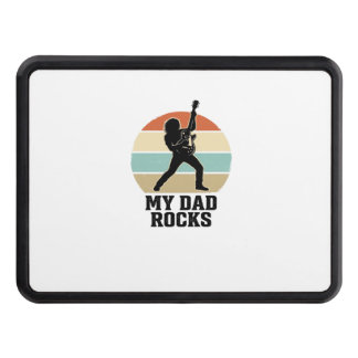 My Dad Rocks Vintage Guitar Sunset Shirt Design_1 Hitch Cover