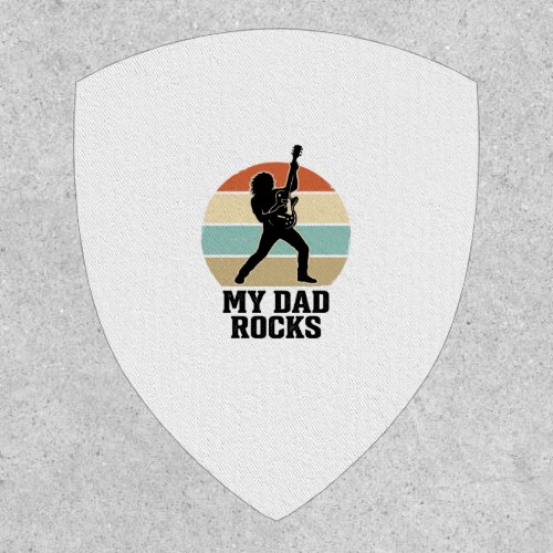 My Dad Rocks Vintage Guitar Sunset Shirt Design_1 Patch