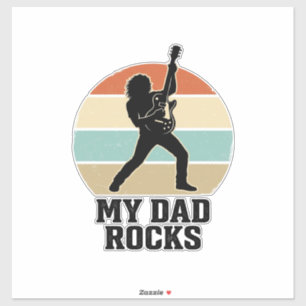 My Dad Rocks Vintage Guitar Sunset Shirt Design_1 Sticker