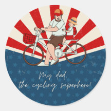 My dad, the cycling superhero Father's day sticker