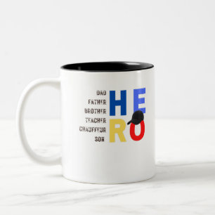My Dad the hero-teacher father chauffeur son Two-Tone Coffee Mug