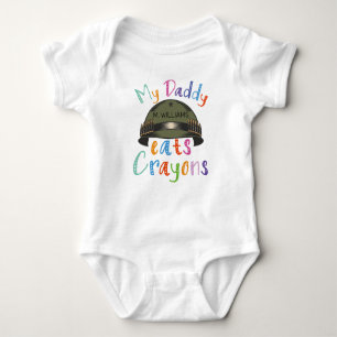 My Daddy Eats Crayons - Military Army Baby Bodysuit