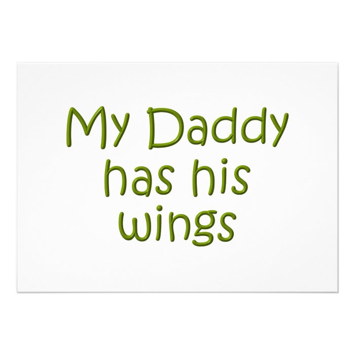 My Daddy Has His Wings Personalized Announcements