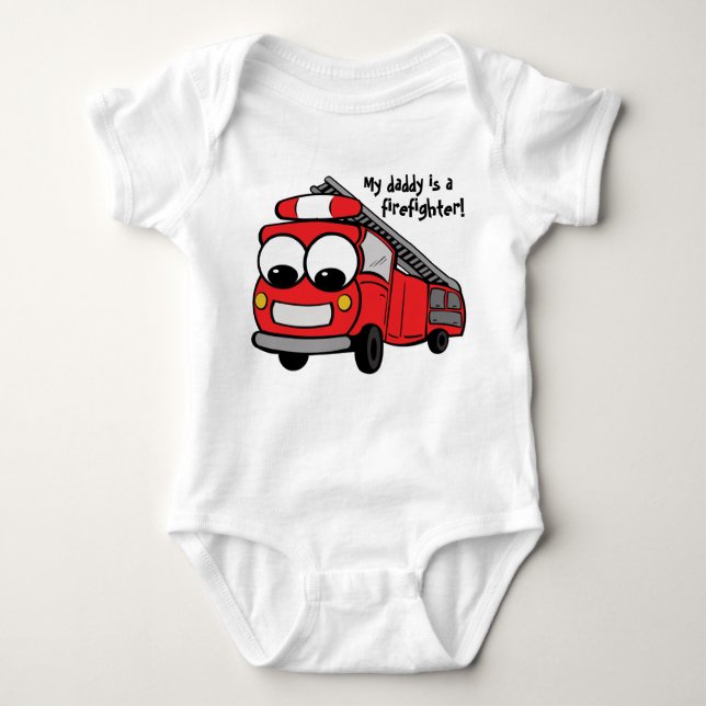 My daddy is a firefighter - baby baby bodysuit (Front)