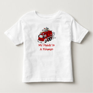 MY DADDY IS A FIREMAN Kids Red Fire truck Toddler T-shirt
