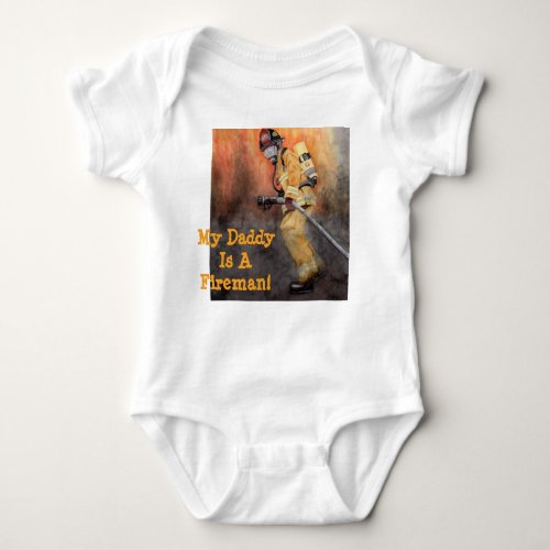 My Daddy Is A Fireman Organic Baby One Piece Gift Baby Bodysuit