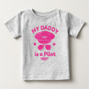 My Daddy Is a Pilot Heather Grey Baby T-Shirt