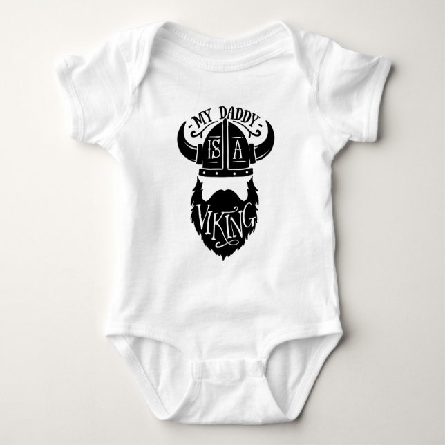 My Daddy Is A Viking Baby Bodysuit (Front)