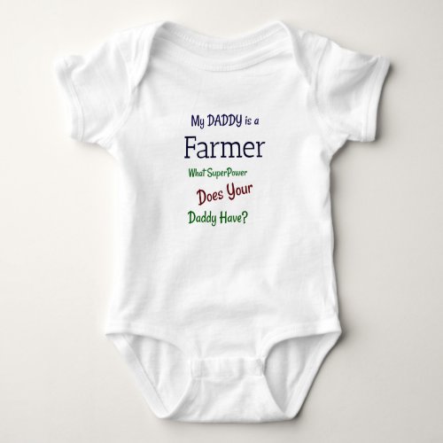 my daddy is farmer baby bodysuit