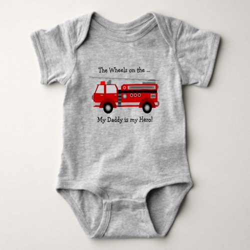My Daddy is my Hero Firefighter Baby Bodysuit