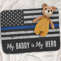 Thin blue line baby blanket sale