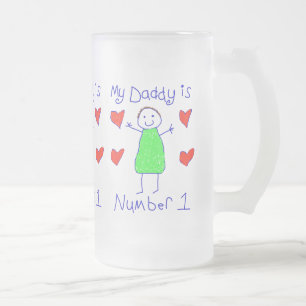 My Daddy Is Number 1 Frosted Glass Beer Mug