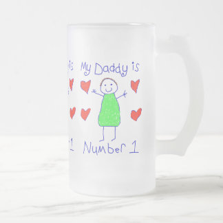 My Daddy Is Number 1 Frosted Glass Beer Mug