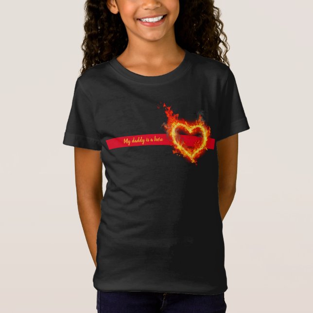 My Daddy (Mommy) is a Hero Firefighter Personalize T-Shirt (Front)
