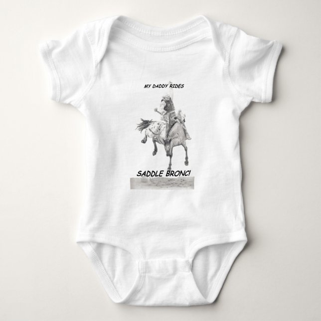 My Daddy Rides Saddle bronc Baby Bodysuit (Front)