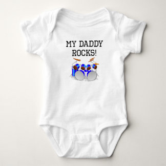 My Daddy Rocks Drums Baby Bodysuit