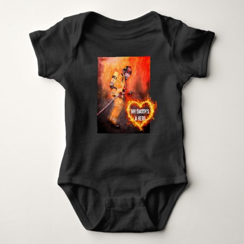 My Daddys a Hero Fireman Baby Outfit Bodysuit