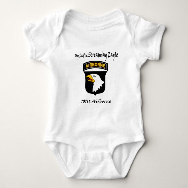 My Dad's A Screaming Eagle Baby Bodysuit (Front)