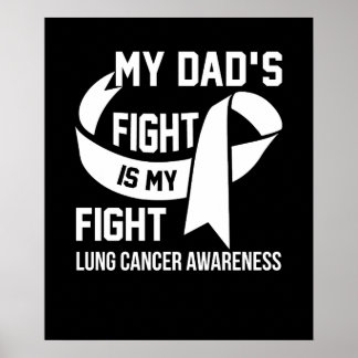 My Dad's Fight Is My Fight Lung Cancer Awareness Poster