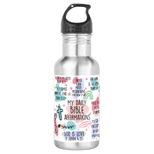 My Daily Bible Affirmations Beverage Tumbler Stainless Steel Water Bottle