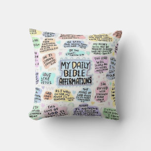 My Daily Bible Affirmations Pillow Detailed Descri