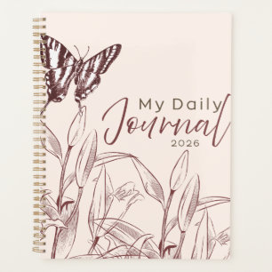 "My Daily Journal" 2026 Vintage Butterfly Planner