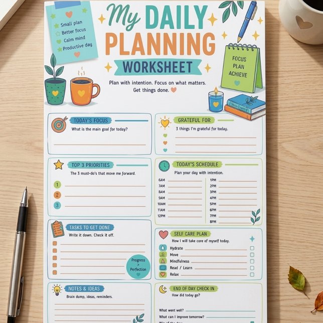 My Daily Planning Worksheet ⭐ Post-it Notes (Creator Uploaded)