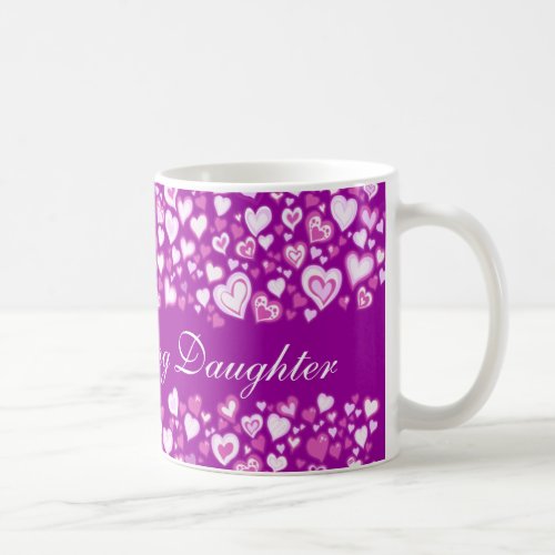 My Darling Daughter hearts purple pink mug