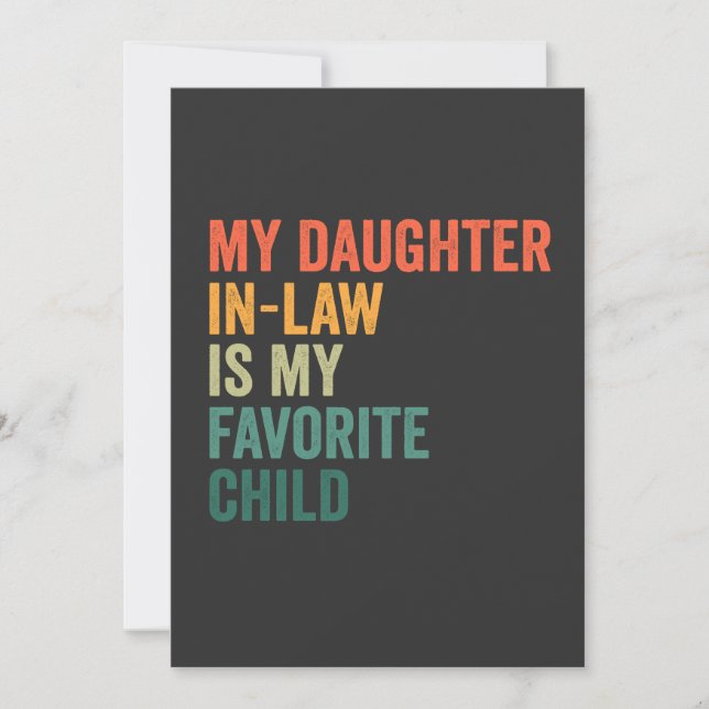 My Daughter in Law Is my Favorite Child Retro Gift Invitation (Front)
